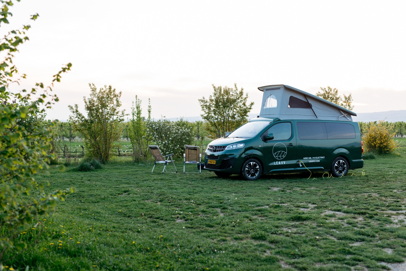 Camping / parking space on the winery with a view of the Rhine