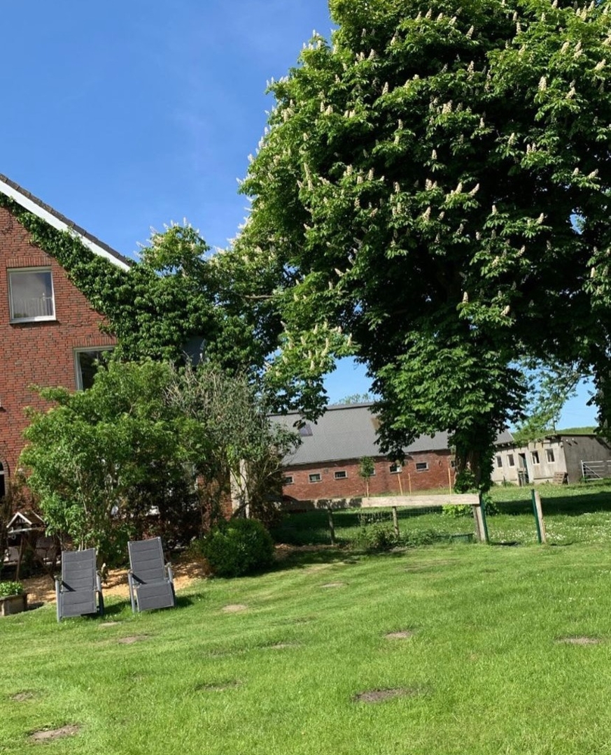 Campen im Grnen auf dem Bauernhof am Nordseedeich