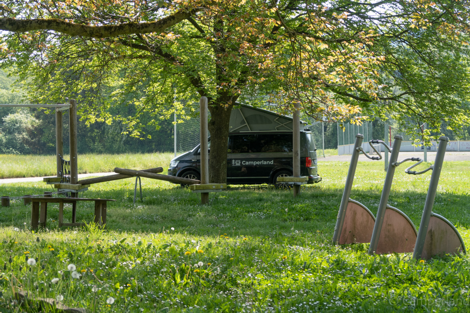 Recreational area with games and sports