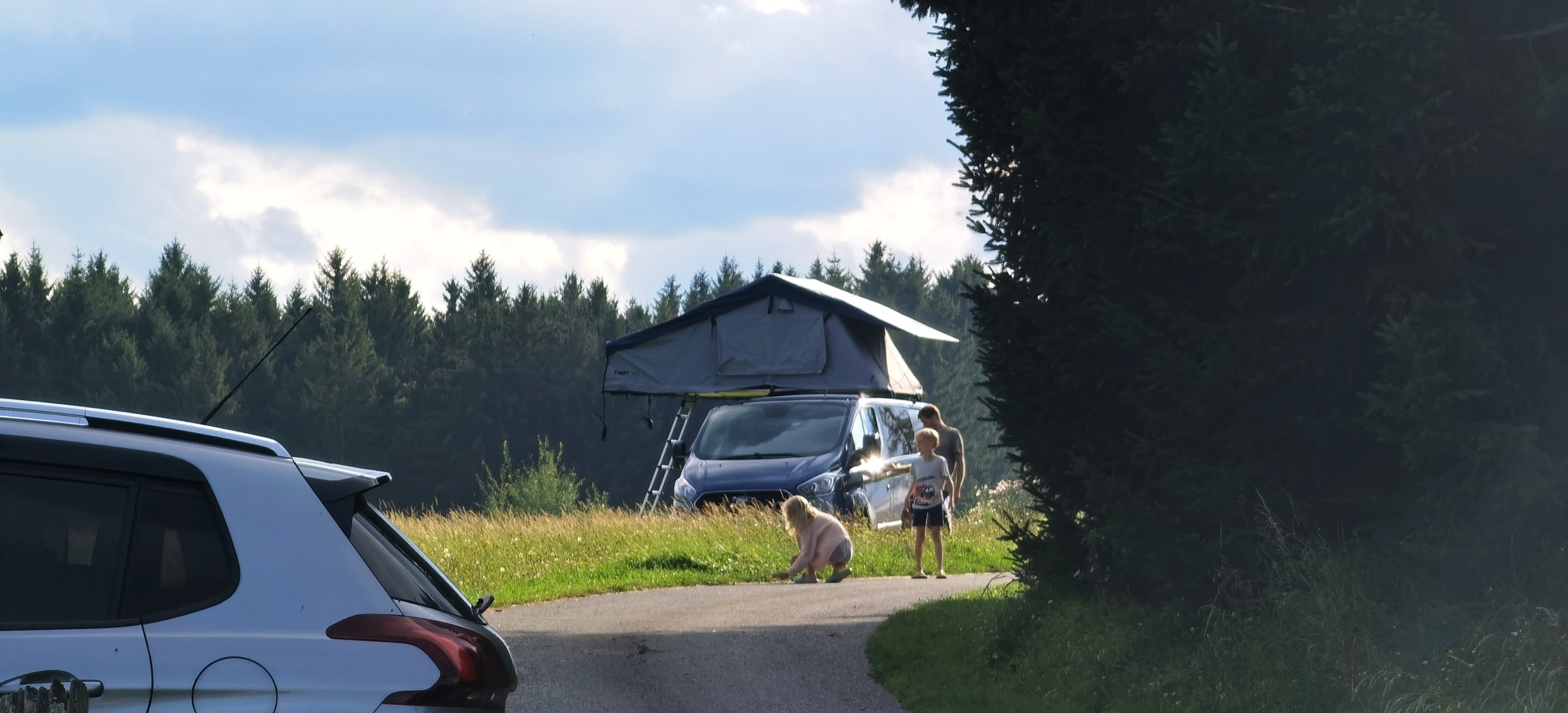 Camping on the mountain pasture and by the stream