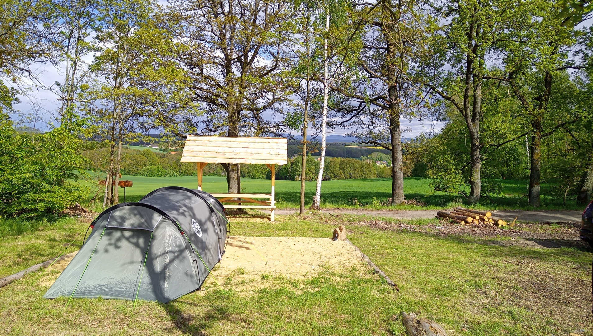 Nature camping in the forest in Saxony