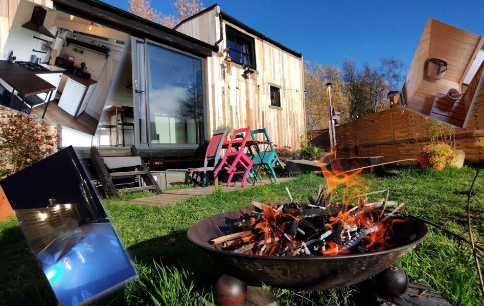 Tiny House met sauna en jacuzzi in Wallonië, atypische camping