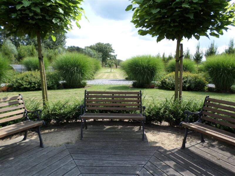 Heerlijke grote tuin van 50002M, rustig gelegen, aangelegd met fruitbomen.